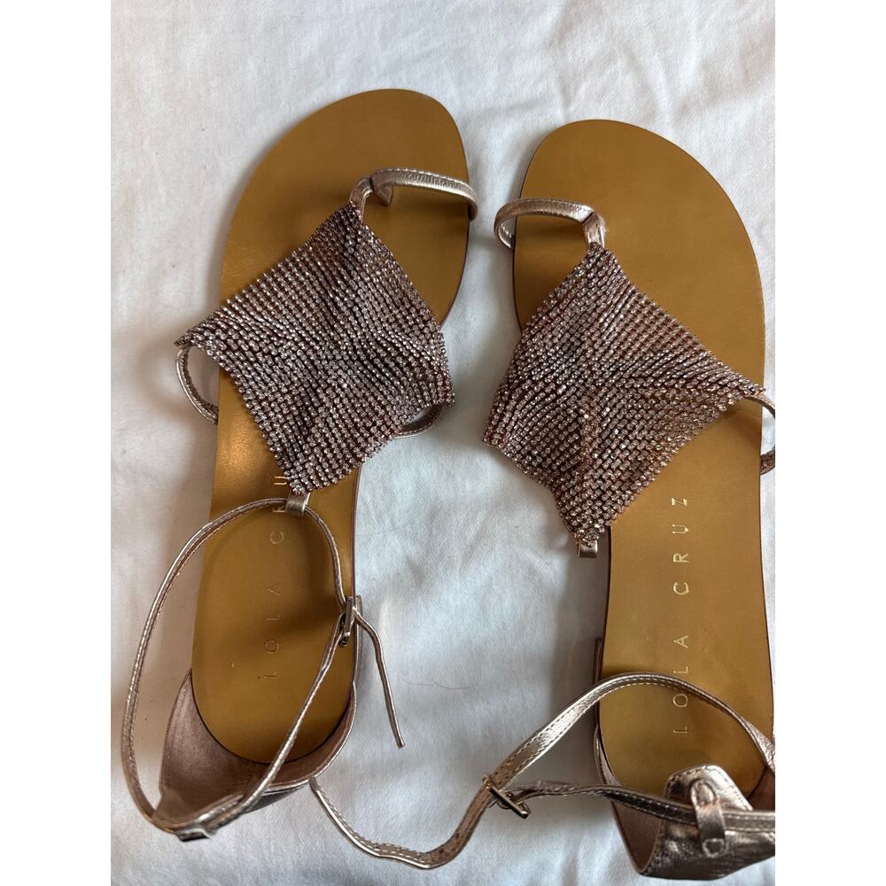 Lola Cruz Rose Gold Sandals SZ 39